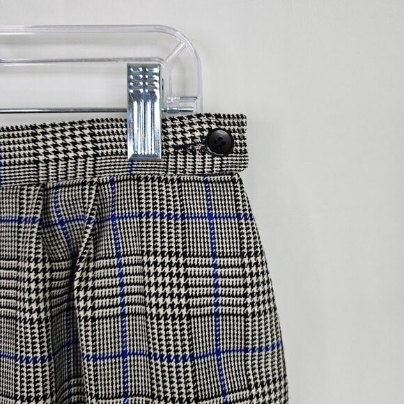 Vintage PENDLETON Wool Skirt Straight GRAY BLACK BLUE PLAID size 12 Chic Preppy - Picture 3 of 9